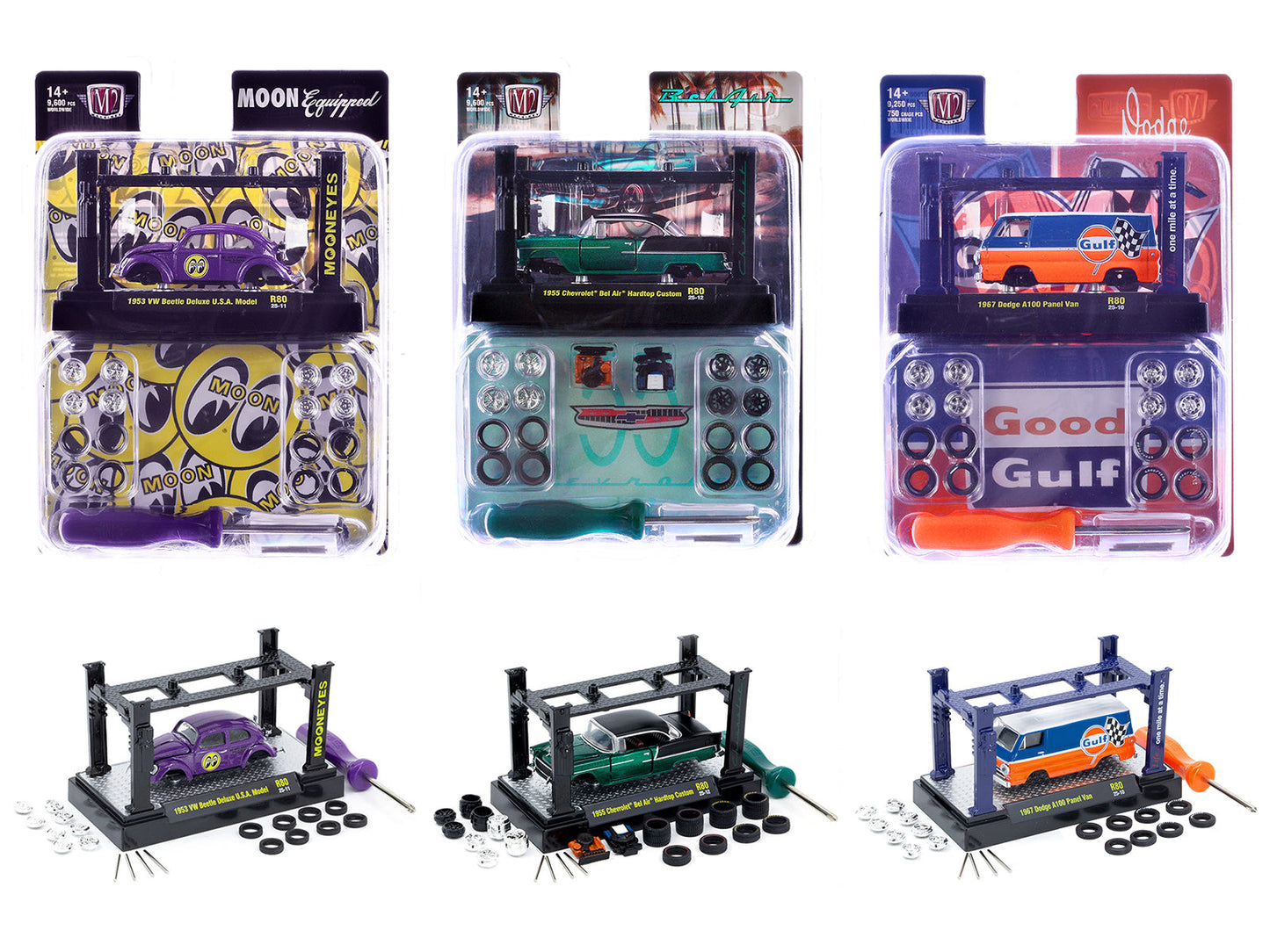 Model Kit 3 piece Car Set Release 80 Limited Edition to 9600 pieces Worldwide 1/64 Diecast Model Cars by M2 Machines free shipping USA