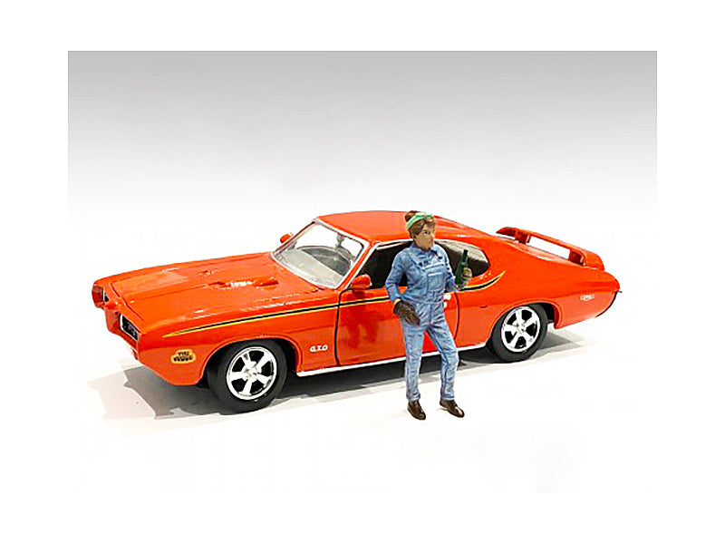 Retro Female Mechanic IV Figurine for 1/24 Scale Models by American Diorama free shipping USA