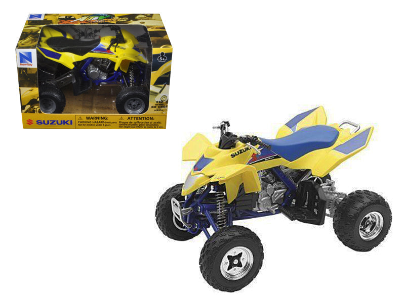Suzuki Quad Racer R450 ATV Yellow and Blue 1/12 Diecast Model by New Ray free shipping USA