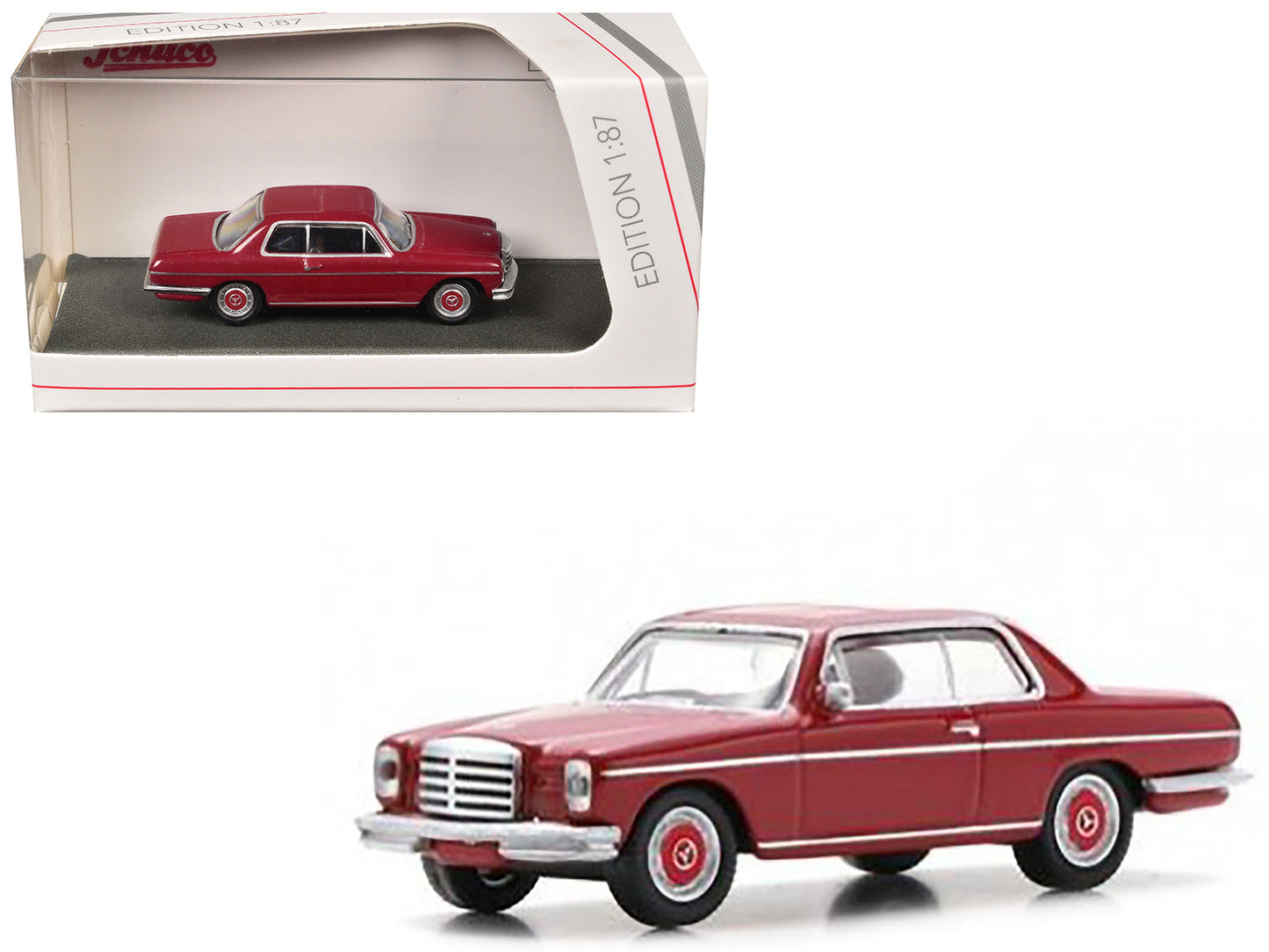 Mercedes-Benz /8 (W114) Coupe Red 1/87 (HO) Diecast Model Car by Schuco free shipping USA