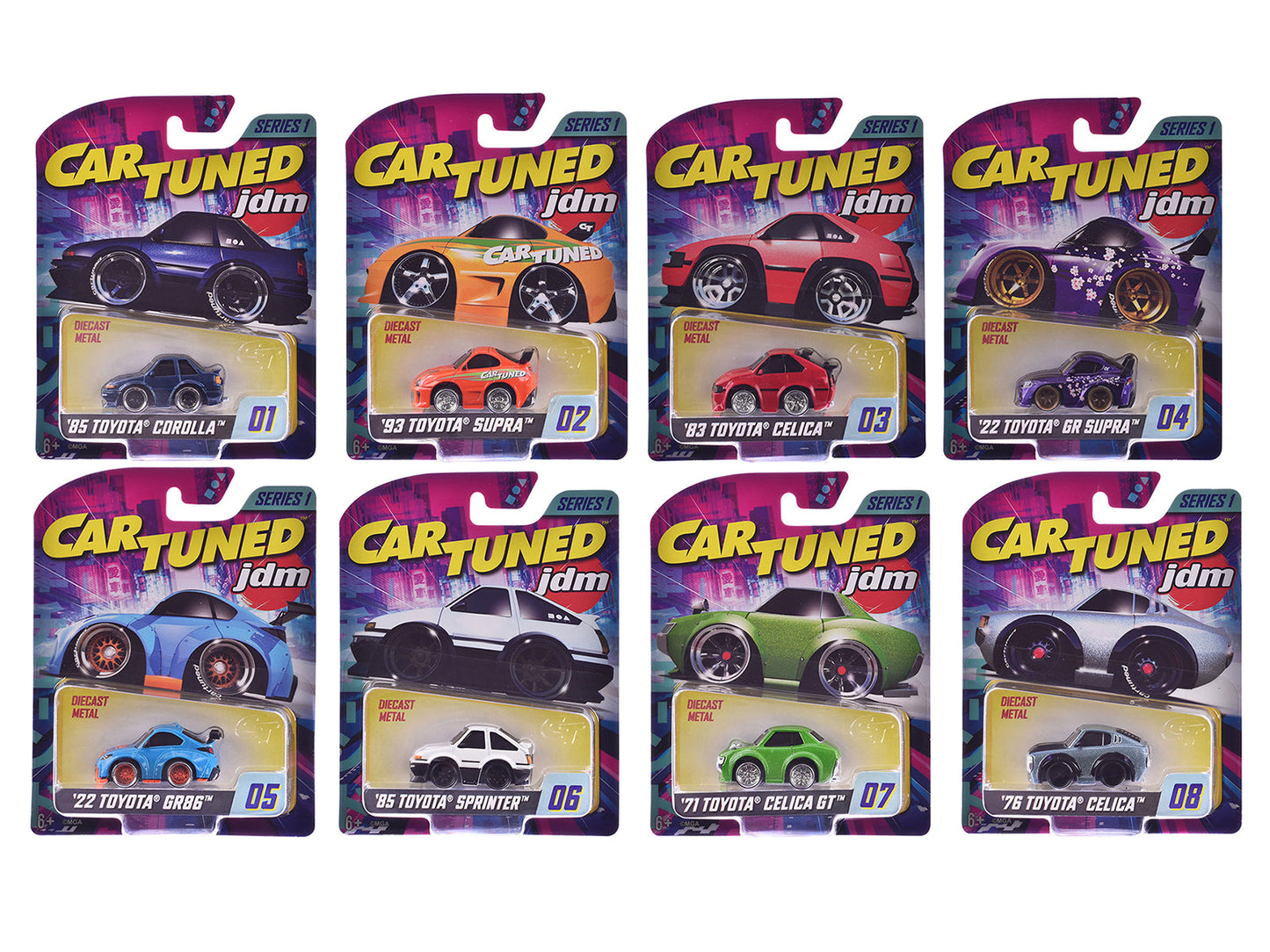 JDM Tuners Series 1 Set of 8 Pieces Diecast Model Cars by CarTuned free shipping USA