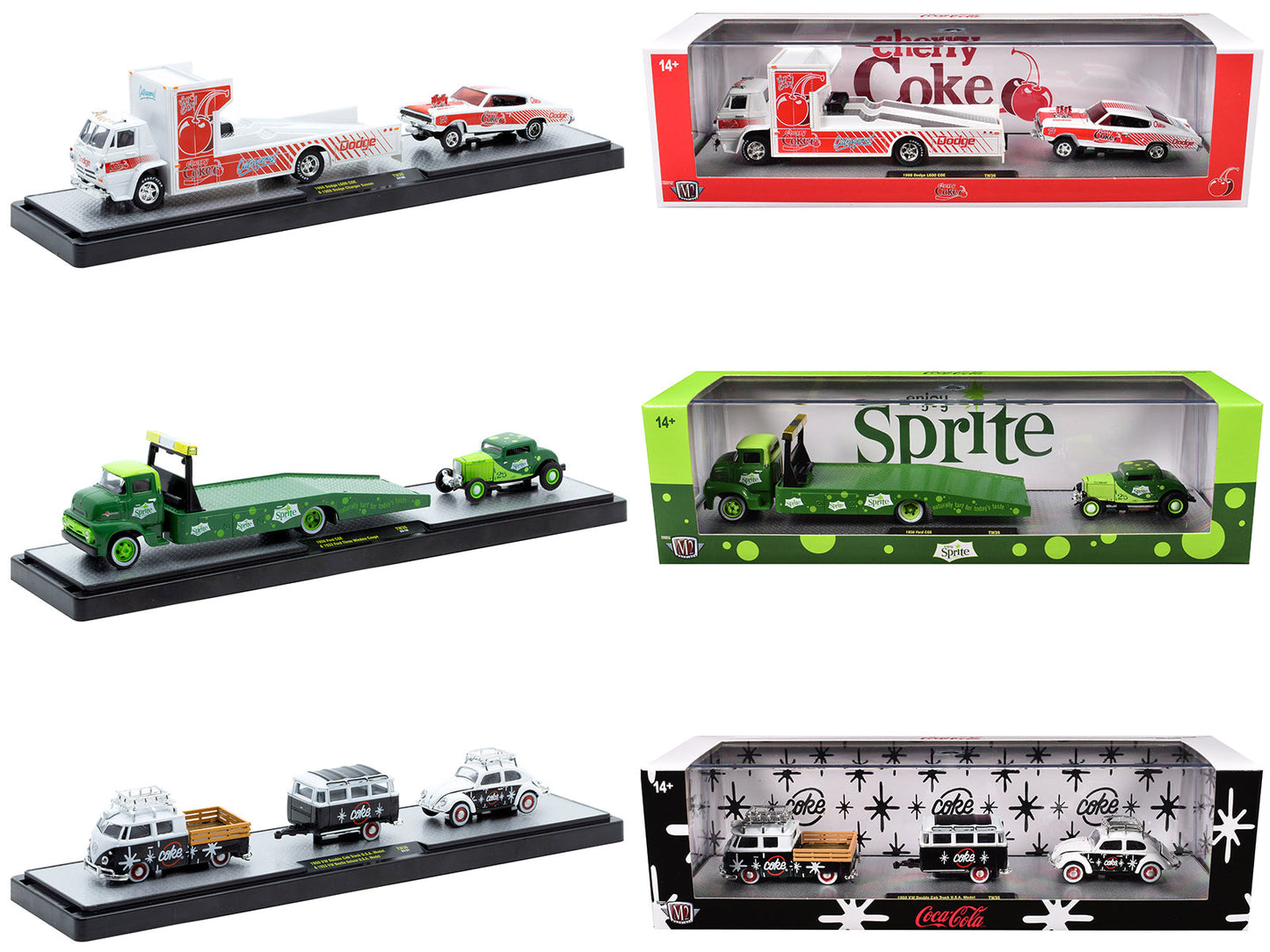 Auto Haulers "Soda" Set of 3 pieces Release 36 Limited Edition to 8000 pieces Worldwide 1/64 Diecast Models by M2 Machines free shipping USA