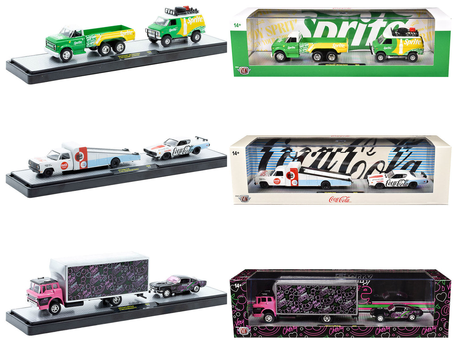 Auto Haulers "Soda" Set of 3 pieces Release 38 Limited Edition to 8000 pieces Worldwide 1/64 Diecast Models by M2 Machines free shipping USA