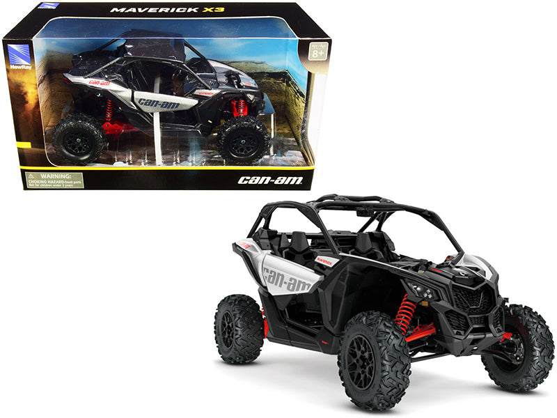 CAN-AM Maverick X3 ATV Hyper Silver and Red 1/18 Diecast Model by New Ray free shipping USA