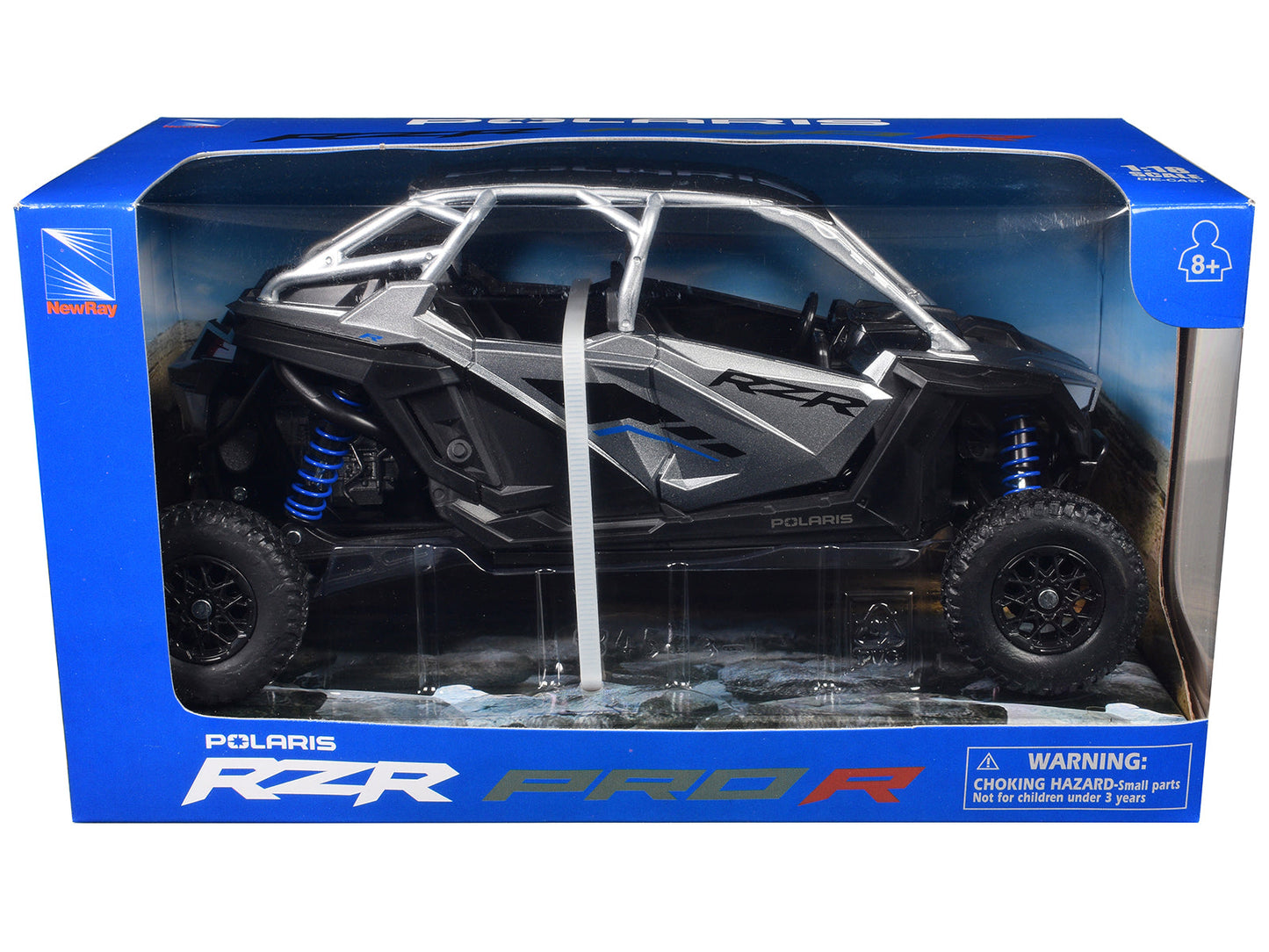 Polaris RZR Pro R UTV Silver Metallic and Black 1/18 Diecast Model by New Ray free shipping USA