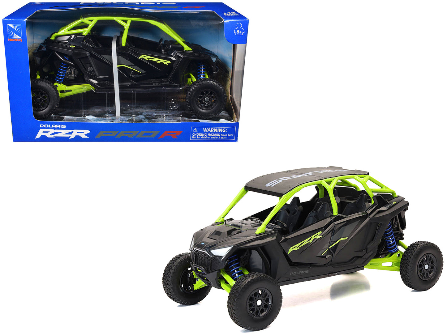 Polaris RZR Pro R UTV Black and Lime Green 1/18 Diecast Model by New Ray free shipping USA