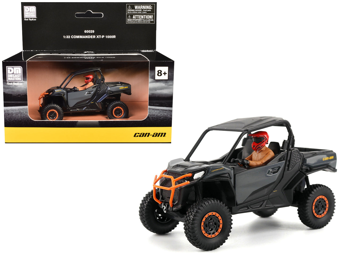 Can-Am Commander XT-P 1000R Gray and Orange with Driver Figure 1/32 Diecast Model by BRP Models free shipping USA