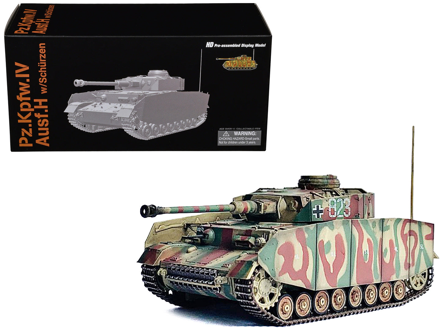 Germany Pz.Kpfw.IV Ausf.H with Schurzen Tank #823 "2.Pz.Div. Normandy" (1944) "NEO Dragon Armor" Series 1/72 Plastic Model by Dragon Models free shipping USA