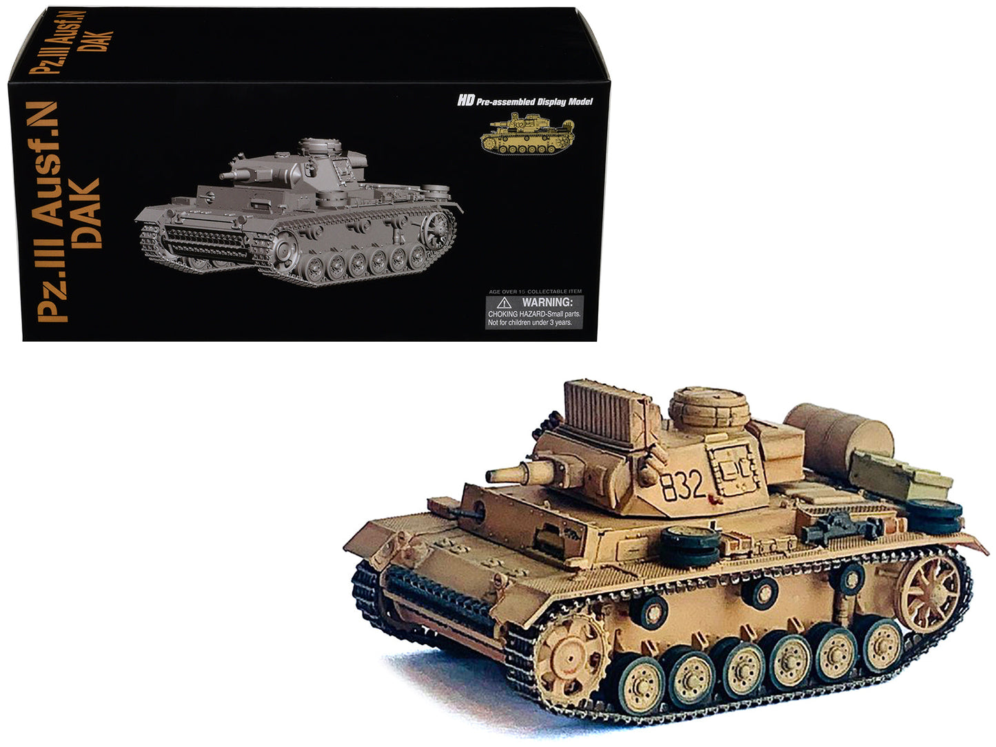 Germany Pz.Kpfw.III Ausf.N DAK Tank #832 "s.Pz.Abt.501 Tunisia" (1942/43) "NEO Dragon Armor" Series 1/72 Plastic Model by Dragon Models free shipping USA