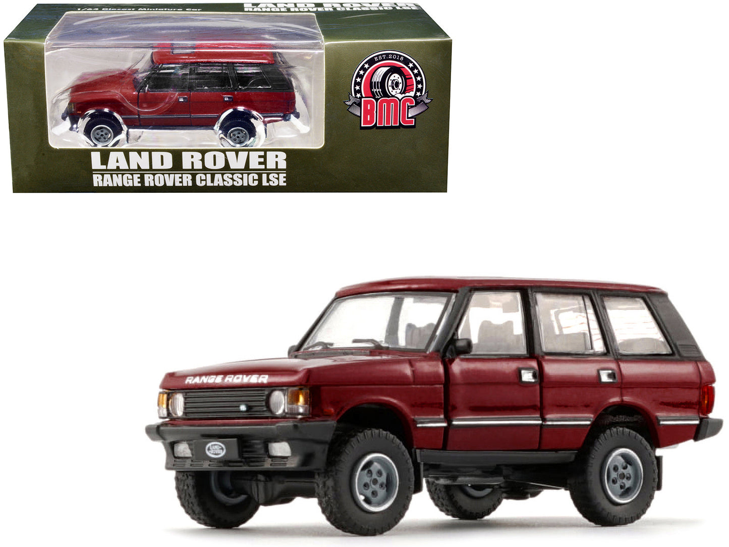 Land Rover Range Rover Classic LSE RHD (Right Hand Drive) Red with Sunroof with Extra Wheels 1/64 Diecast Model Car by BM Creations free shipping USA