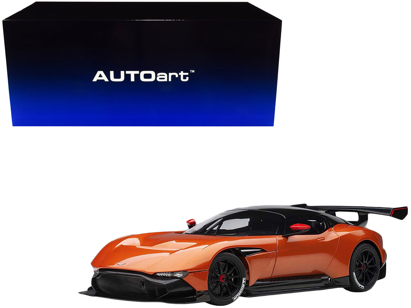 Aston Martin Vulcan Madagascar Orange with Carbon Top 1/18 Model Car by Autoart free shipping USA