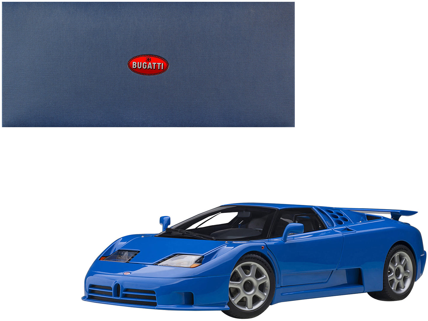 Bugatti EB110 SS Super Sport French Racing Blue with Silver Wheels 1/18 Model Car by Autoart free shipping USA