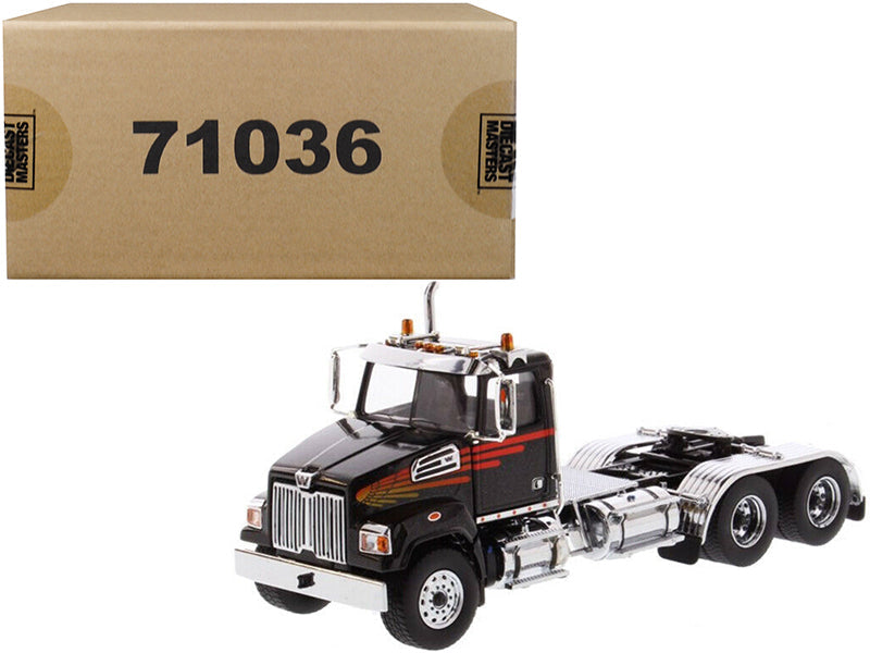 Western Star 4700 SF Tandem Day Cab Tractor Metallic Black 1/50 Diecast Model by Diecast Masters free shipping USA