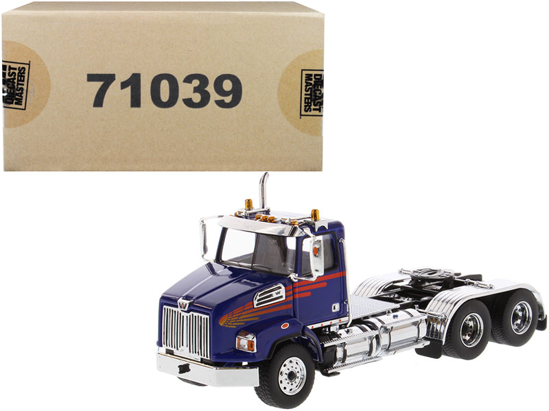 Western Star 4700 SB Tandem Day Cab Tractor Blue 1/50 Diecast Model by Diecast Masters free shipping USA