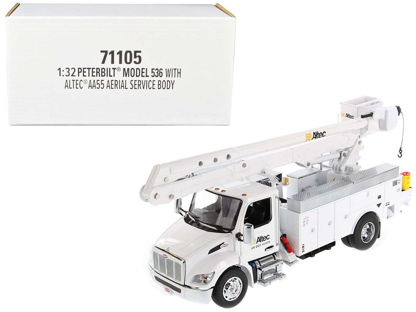 Peterbilt 536 Truck with Altec AA55 Aerial Service Body White "Transport Series" 1/32 Diecast Model by Diecast Masters free shipping USA