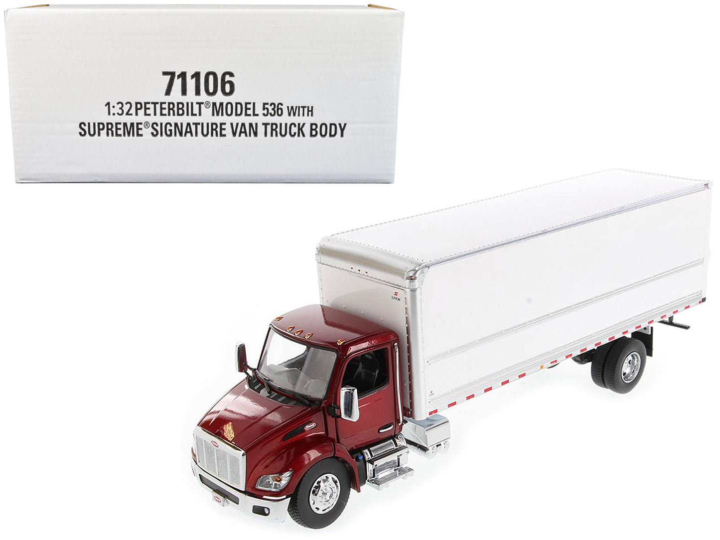 Peterbilt 536 Truck with Supreme Signature Van Body Red Metallic "Transport Series" 1/32 Diecast Model by Diecast Masters free shipping USA