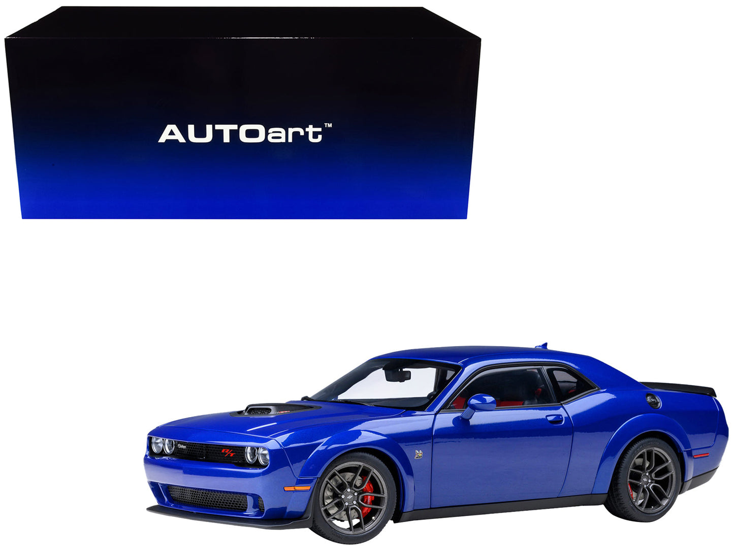 2022 Dodge Challenger R/T Scat Pack Widebody Indigo Blue 1/18 Model Car by Autoart free shipping USA