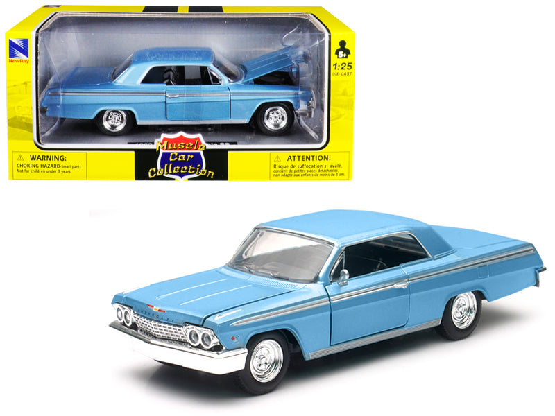 1962 Chevrolet Impala SS Blue 1/25 Diecast Model Car by New Ray free shipping USA