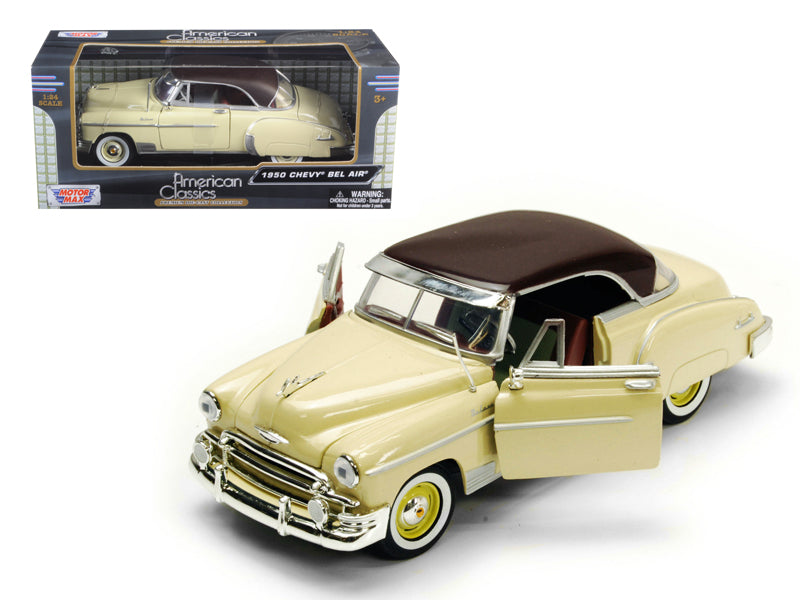 1950 Chevrolet Bel Air Cream 1/24 Diecast Model Car by Motormax free shipping USA
