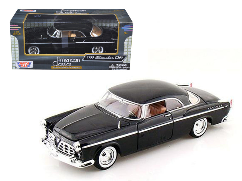 1955 Chrysler C300 Black 1/24 Diecast Model Car by Motormax free shipping USA