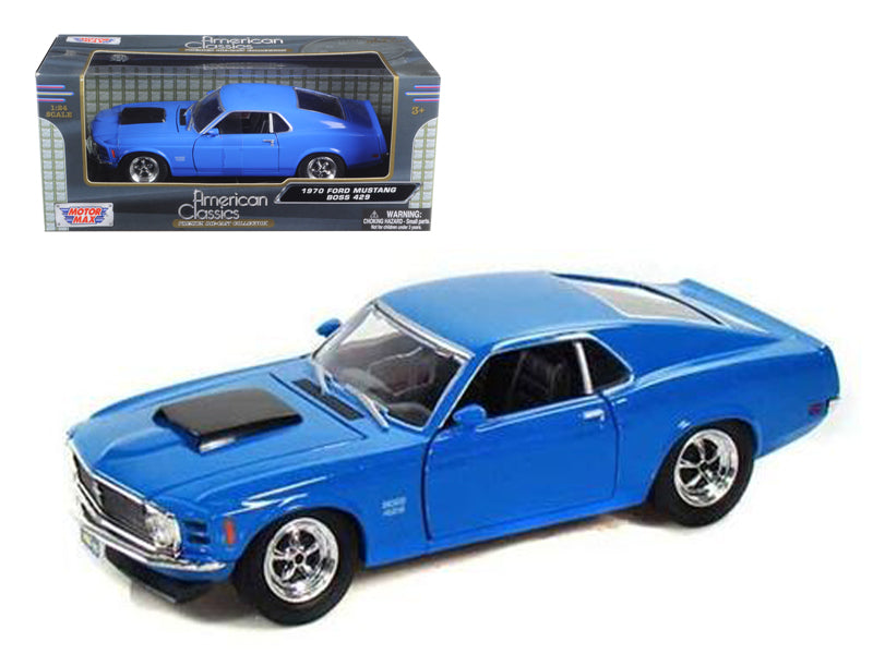 1970 Ford Mustang Boss 429 Blue 1/24 Diecast Model Car by Motormax free shipping USA