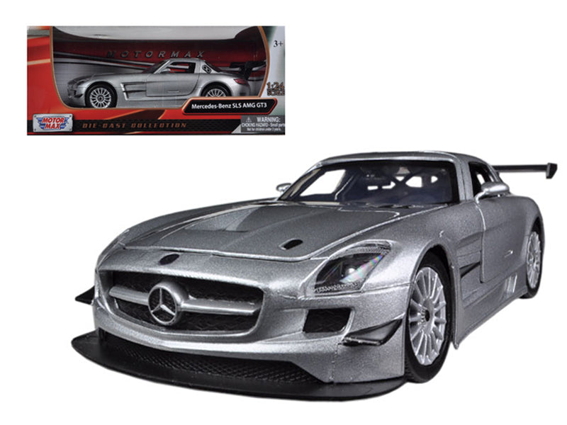Mercedes SLS AMG GT3 Silver 1/24 Diecast Car Model by Motormax free shipping USA