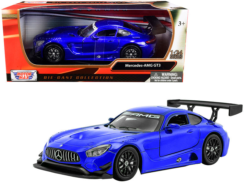 Mercedes AMG GT3 Bright Blue 1/24 Diecast Model Car by Motormax free shipping USA