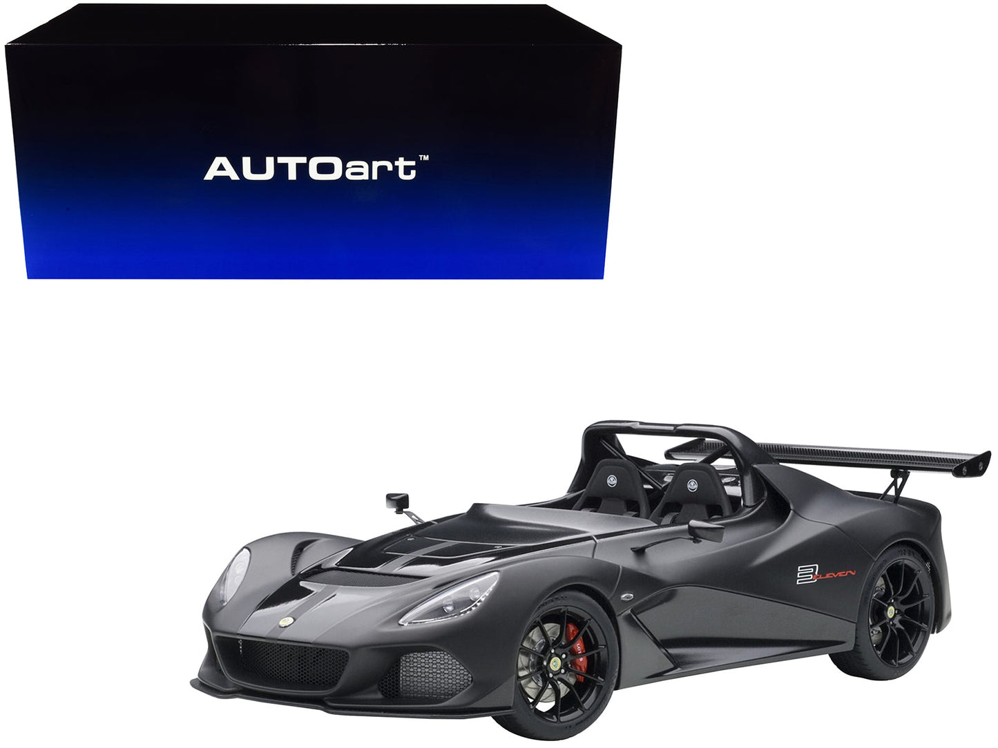 Lotus 3-Eleven Matt Black with Gloss Black Accents 1/18 Model Car by Autoart free shipping USA