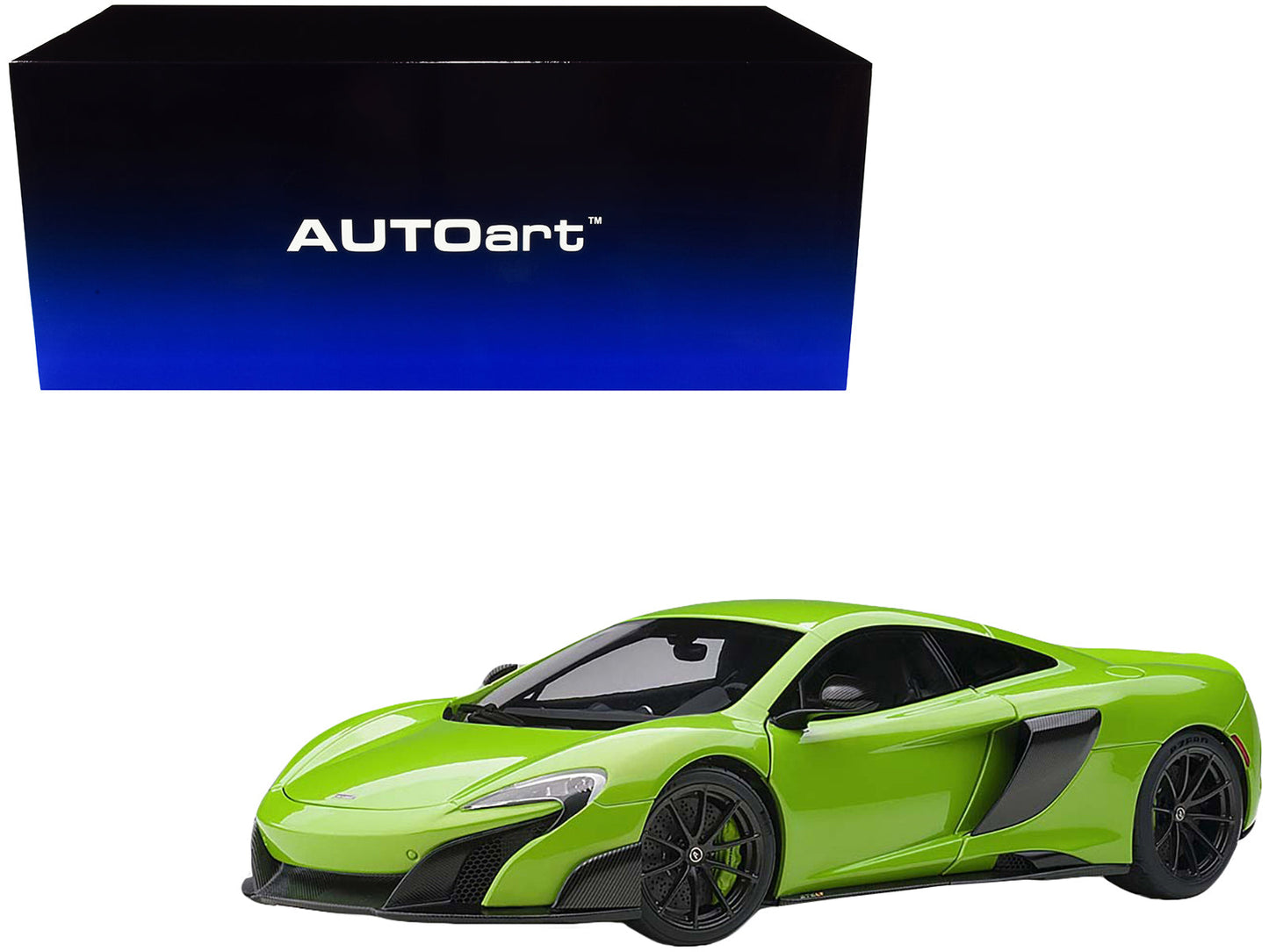 Mclaren 675LT Napier Green with Black Wheels 1/18 Model Car by Autoart free shipping USA