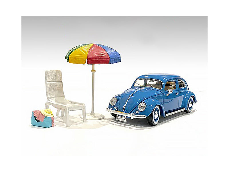 "Beach Girls" Accessories (Beach Chair and Beach Umbrella and Duffle Bag) for 1/18 Scale Models by American Diorama free shipping USA