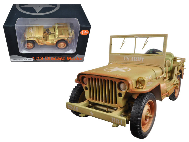US Army Vehicle WWII Desert Sand Weathered Version 1/18 Diecast Model Car by American Diorama free shipping USA