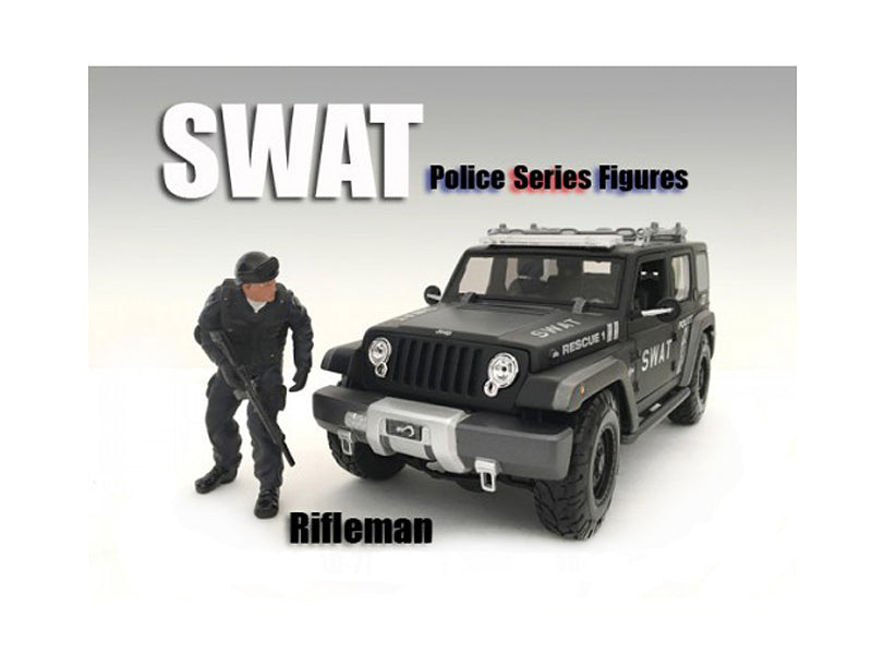 SWAT Team Rifleman Figure For 1:18 Scale Models by American Diorama free shipping USA