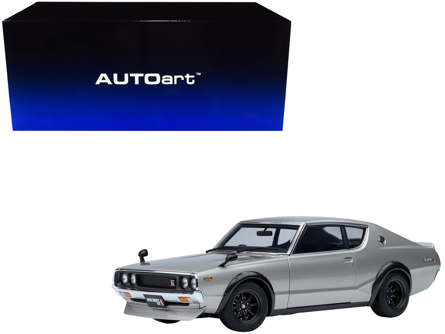 Nissan Skyline 2000GT-R (KPGC110) Tuned Version RHD (Right Hand Drive) Silver Metallic 1/18 Model Car by Autoart free shipping USA