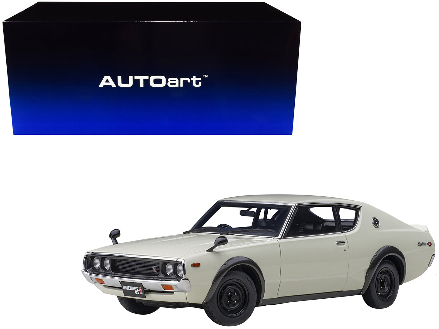 Nissan Skyline 2000GT-R (KPGC110) RHD (Right Hand Drive) White 1/18 Model Car by Autoart free shipping USA