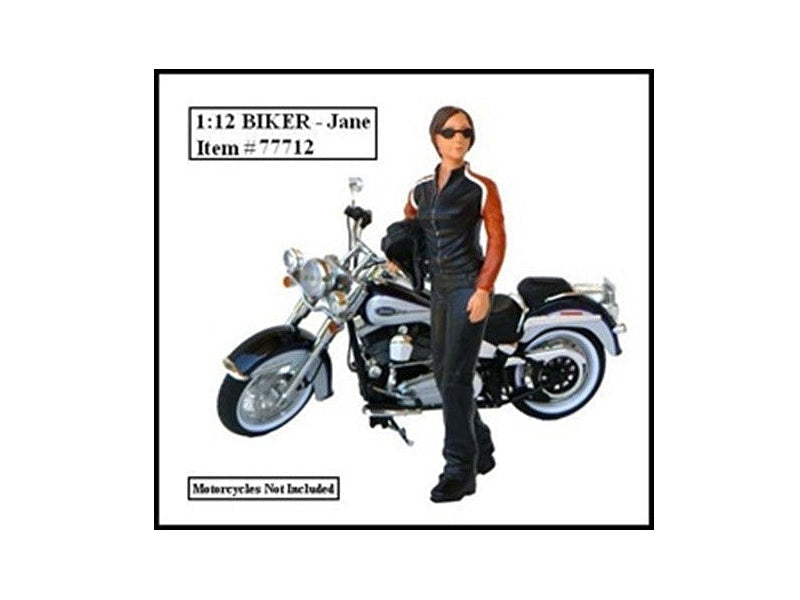 Biker Jane Figure For 1:12 Models by American Diorama free shipping USA
