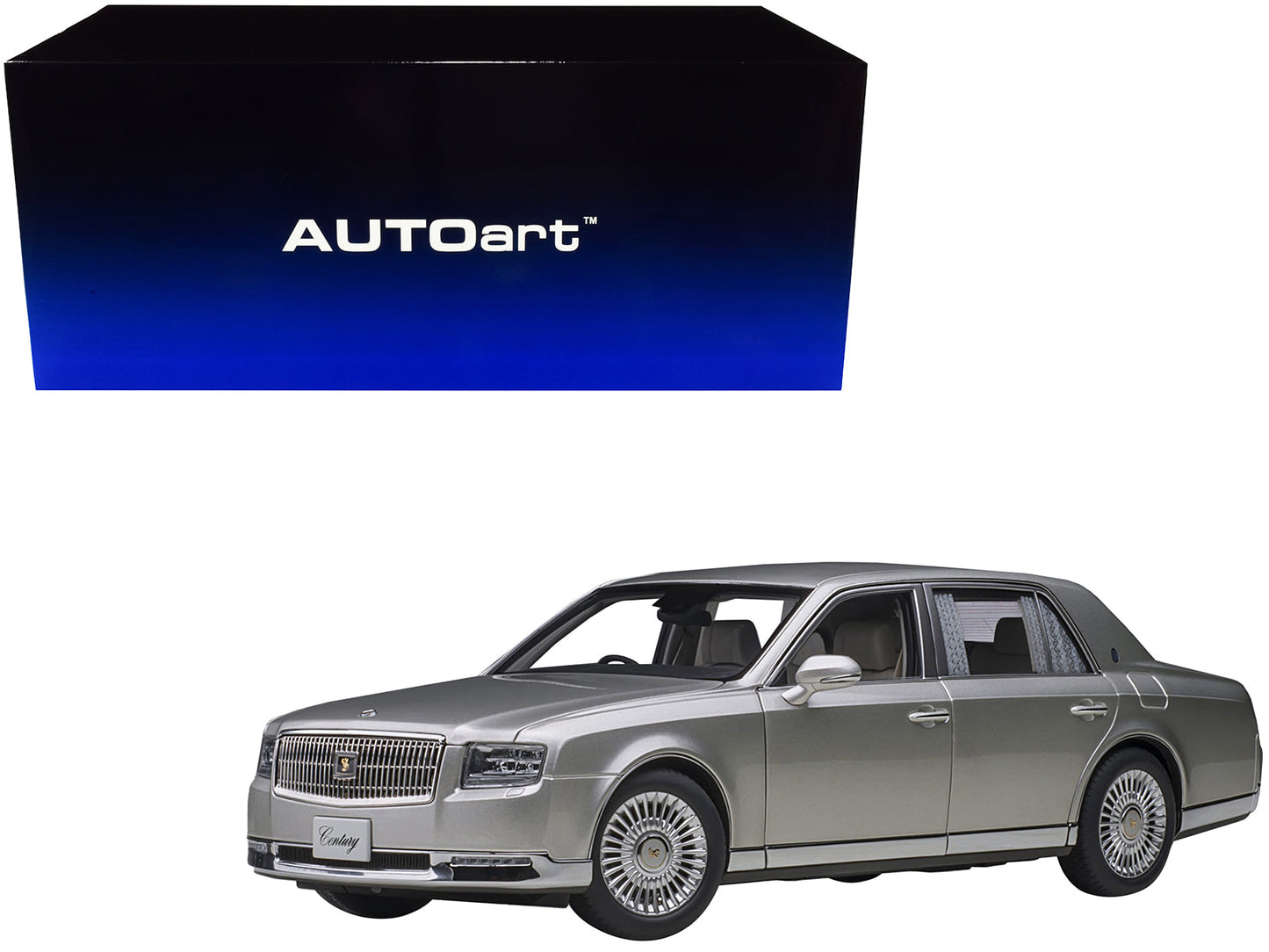 Toyota Century with Curtains RHD (Right Hand Drive) Silver Special Edition 1/18 Model Car by Autoart free shipping USA