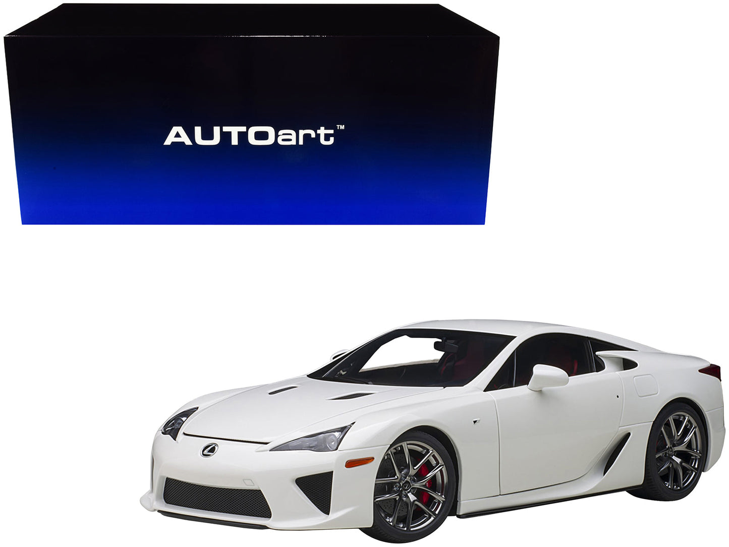 Lexus LFA Whitest White with Red and Black Interior 1/18 Model Car by Autoart free shipping USA