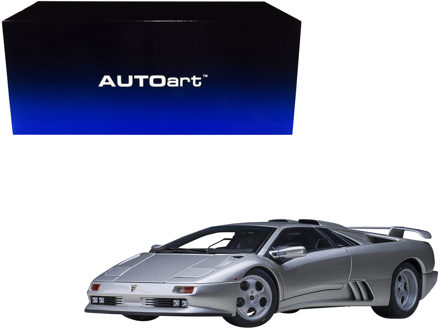 Lamborghini Diablo SE30 Jota Titanio Silver Metallic 1/18 Model Car by Autoart free shipping USA