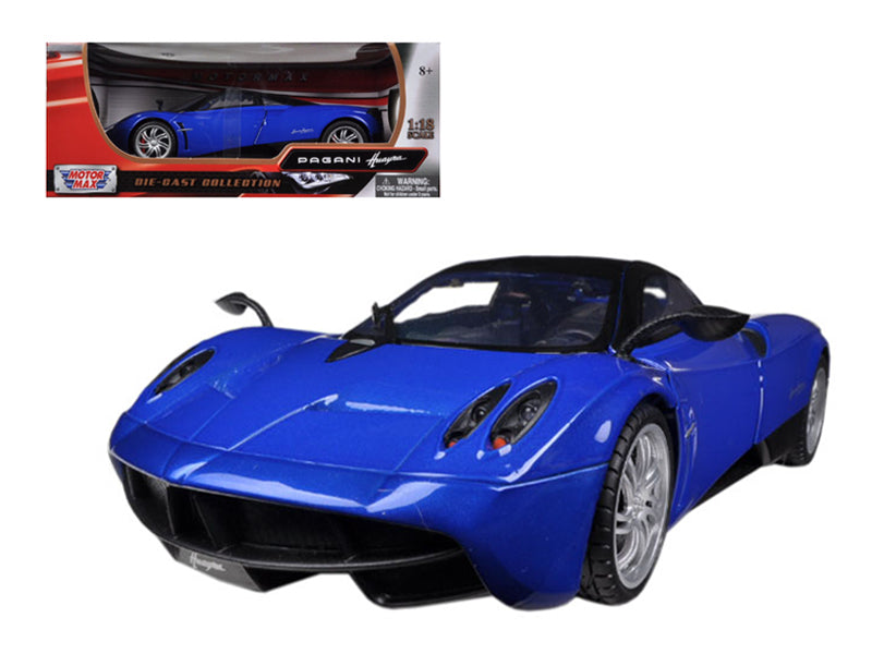 Pagani Huayra Blue with Black Top 1/18 Diecast Model Car by Motormax free shipping USA