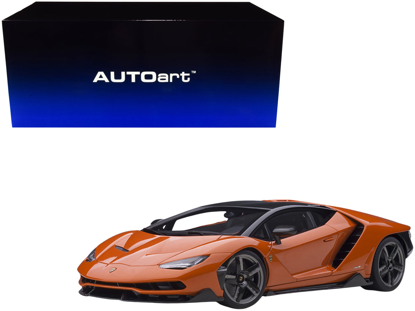 Lamborghini Centenario Arancio Argos / Pearl Orange with Carbon Top 1/18 Model Car by Autoart free shipping USA
