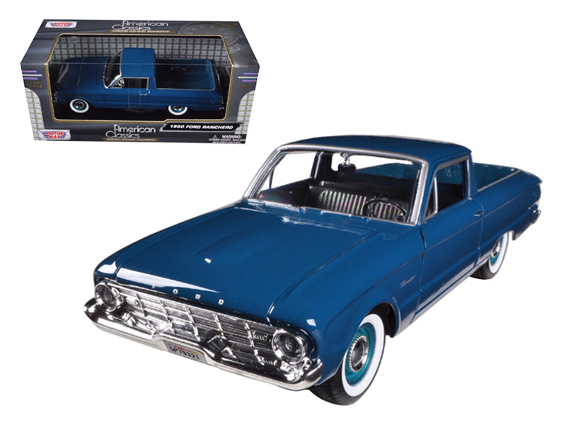 1960 Ford Falcon Ranchero Pickup Blue 1/24 Diecast Model Car by Motormax free shipping USA