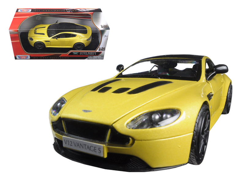 Aston Martin Vantage S V12 Yellow 1/24 Diecast Model Car by Motormax free shipping USA