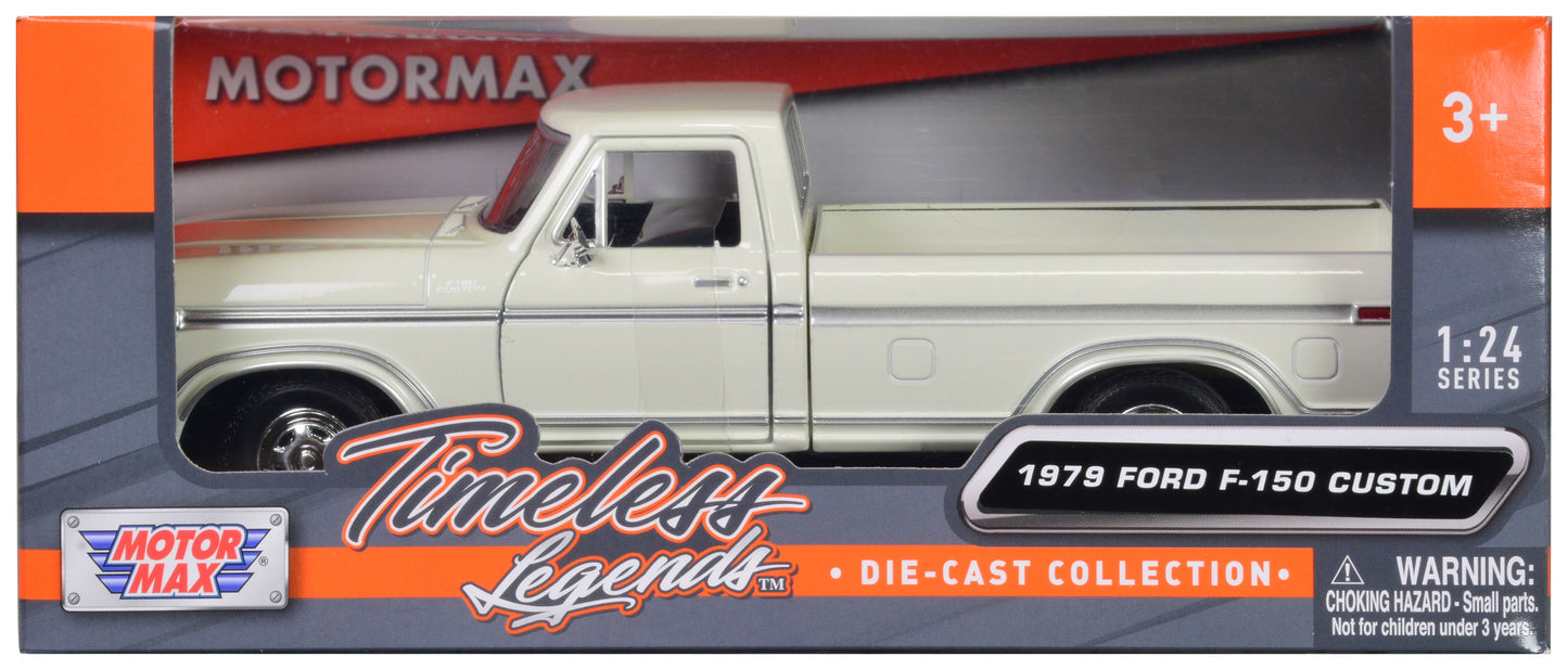 1979 Ford F-150 Pickup Truck White 1/24 Diecast Model Car by Motormax free shipping USA