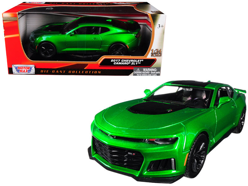 2017 Chevrolet Camaro ZL1 Metallic Green 1/24 Diecast Car Model by Motormax free shipping USA