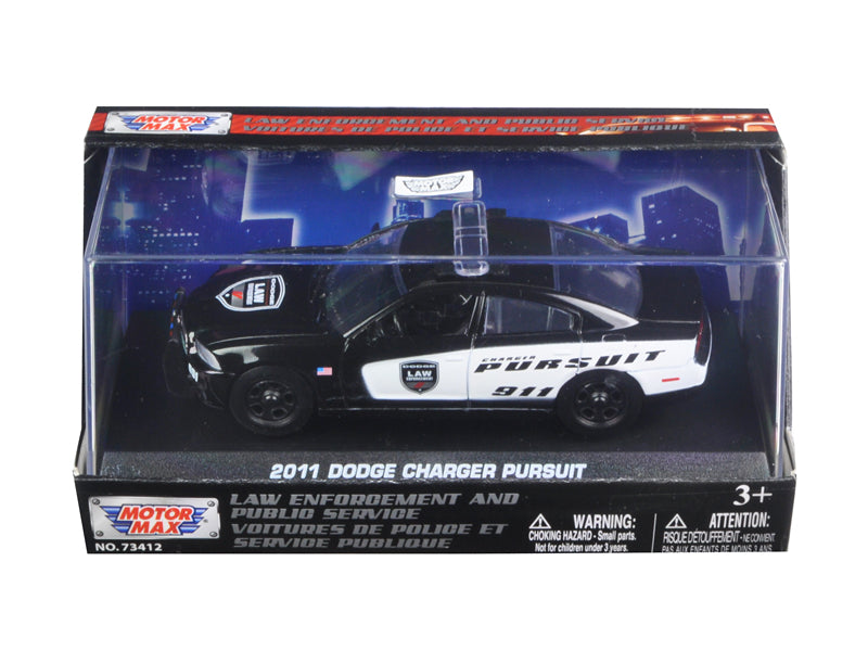 2011 Dodge Charger Pursuit Police Car In Display Showcase 1/43 Diecast Model Car by Motormax free shipping USA