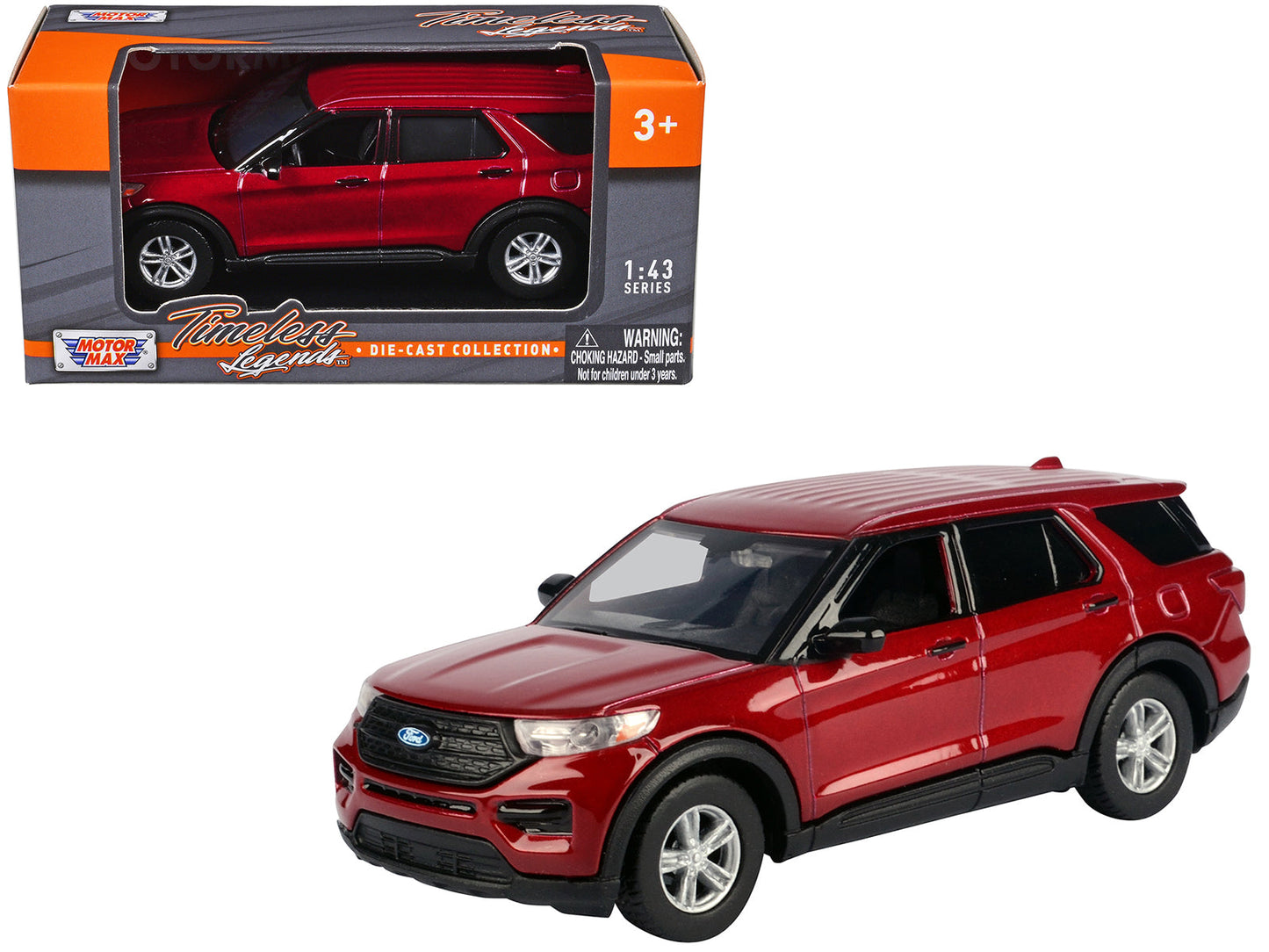 2023 Ford Explorer Red Metallic "Timeless Legends" Series 1/43 Diecast Model Car by Motormax free shipping USA