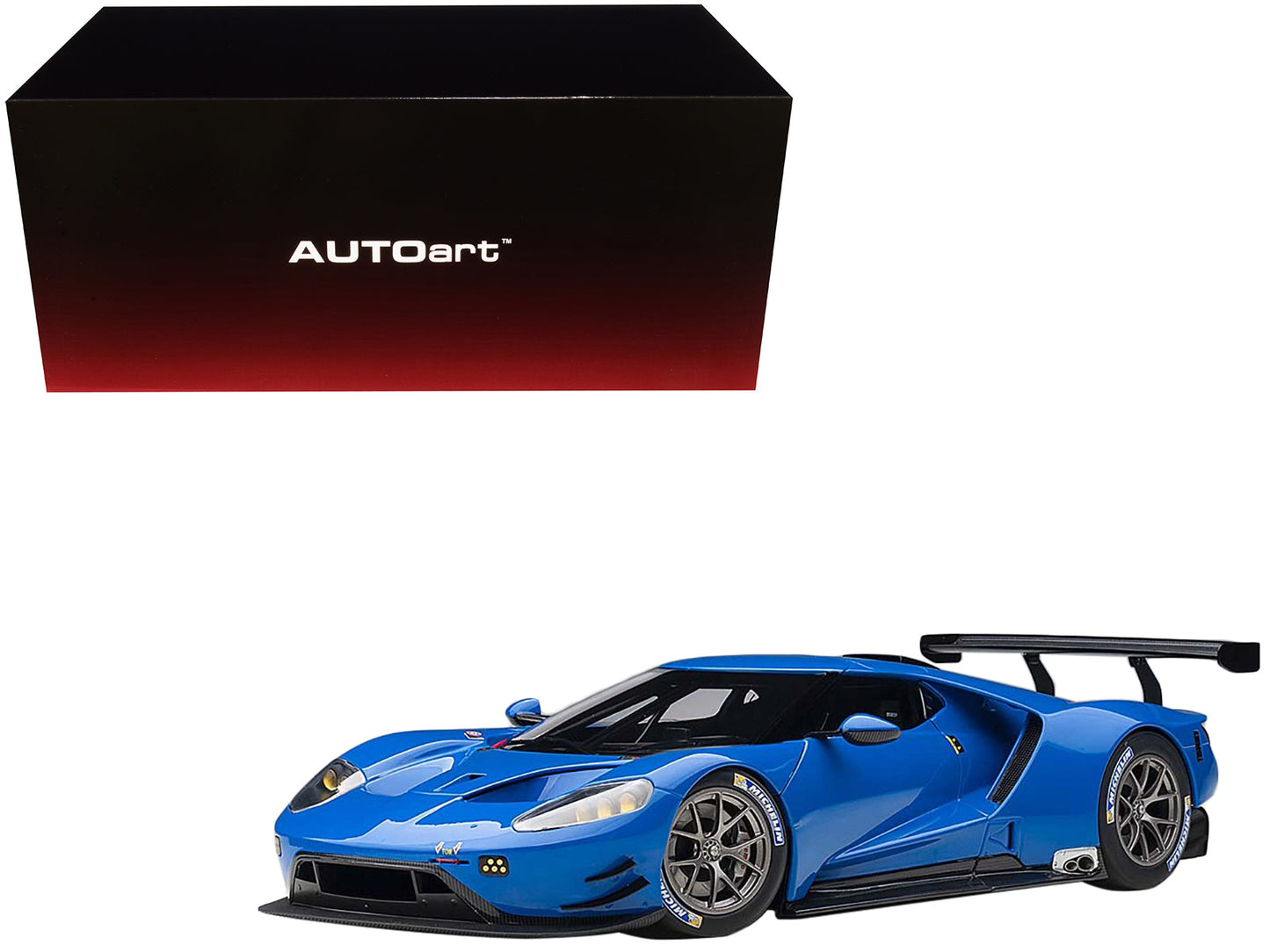 Ford GT Le Mans Plain Color Version Blue 1/18 Model Car by Autoart free shipping USA