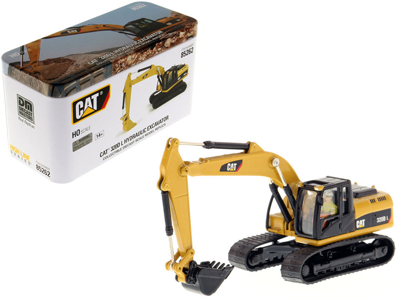 CAT Caterpillar 320D L Hydraulic Excavator with Operator "High Line" Series 1/87 (HO) Scale Diecast Model by Diecast Masters free shipping USA