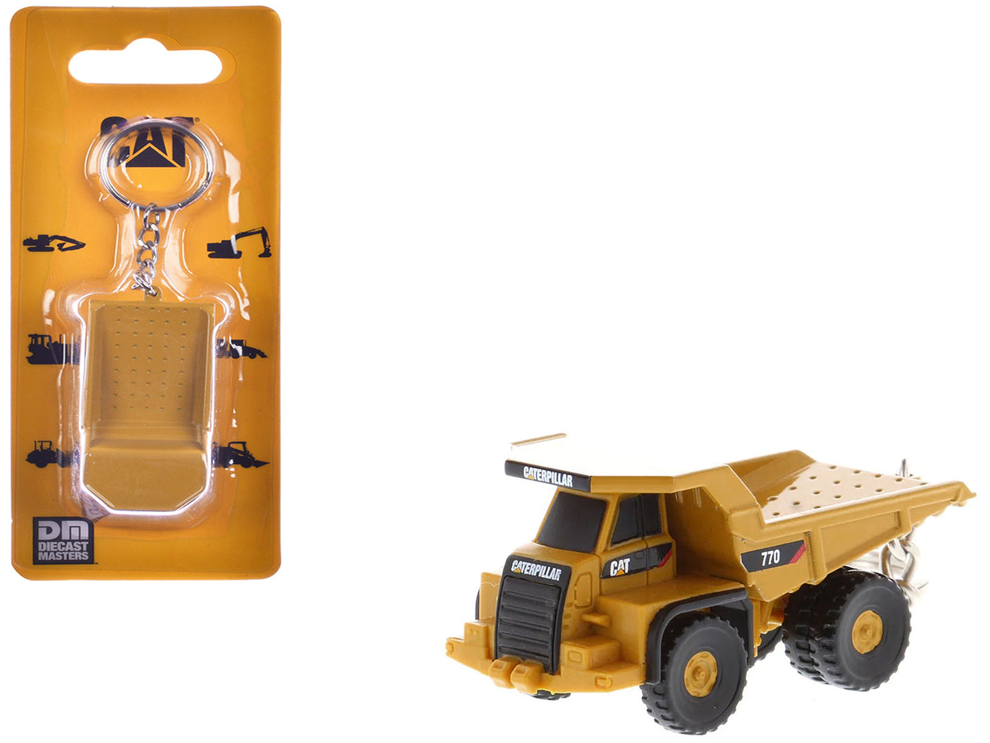 CAT Caterpillar 770 Off-Highway Truck Keychain Yellow Diecast Model by Diecast Masters free shipping USA