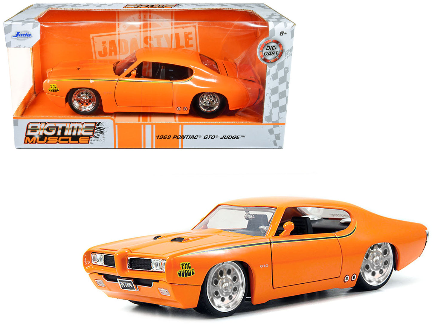 1969 Pontiac GTO Judge Pro Stock Orange 1/24 Diecast Car Model by Jada free shipping USA